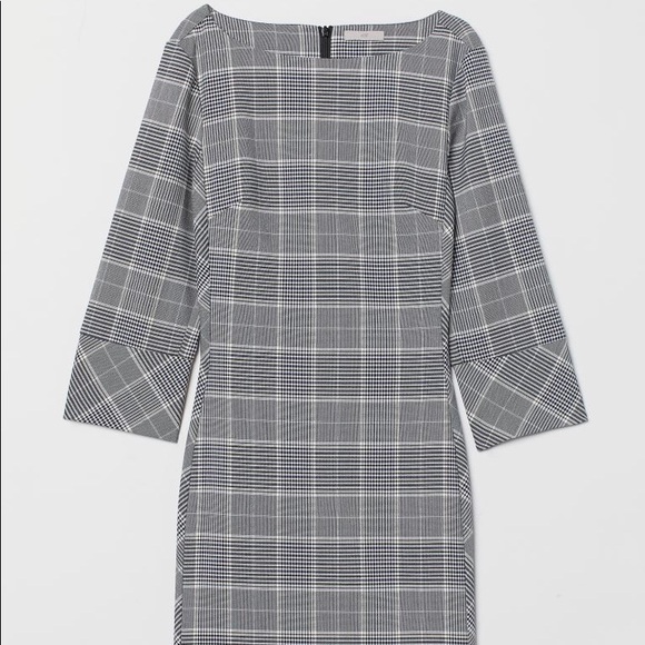 black and white checkered dress h&m Women's Black/Gingham check Tie-belt dress